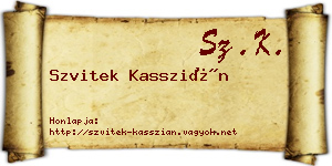 Szvitek Kasszián névjegykártya